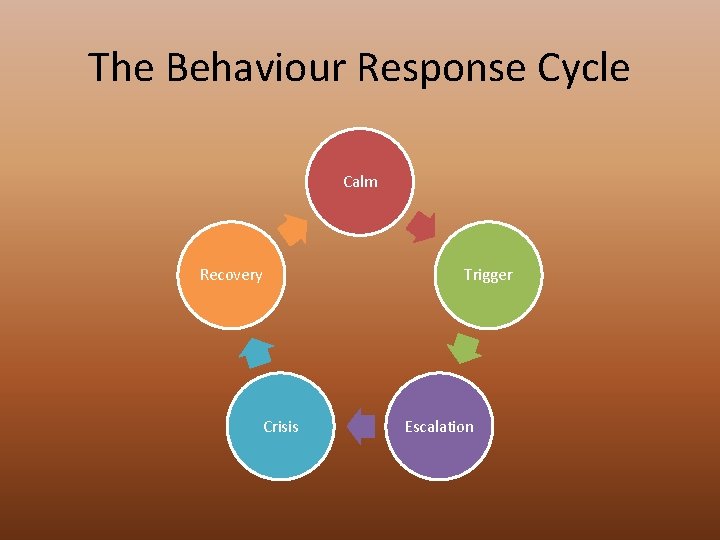 The Behaviour Response Cycle Calm Recovery Crisis Trigger Escalation 