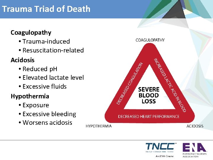 Trauma Triad of Death Coagulopathy • Trauma-induced • Resuscitation-related Acidosis • Reduced p. H