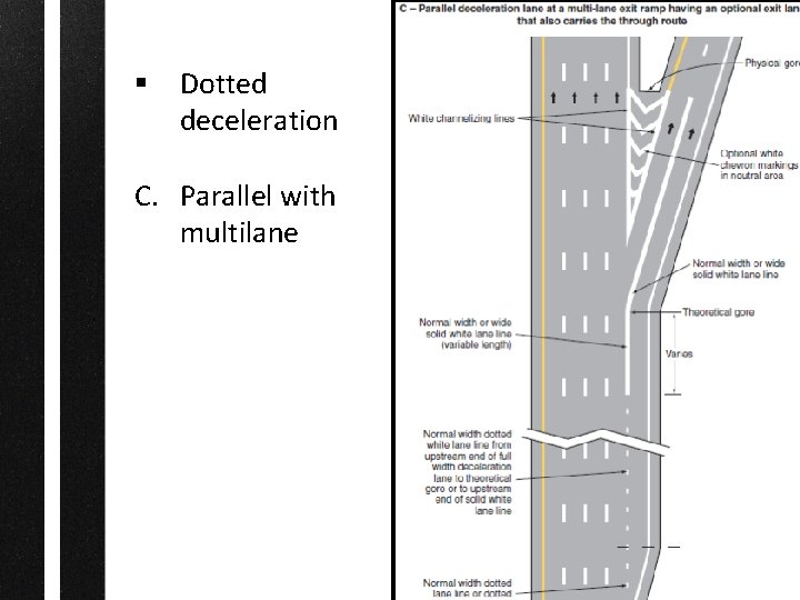 § Dotted deceleration C. Parallel with multilane 