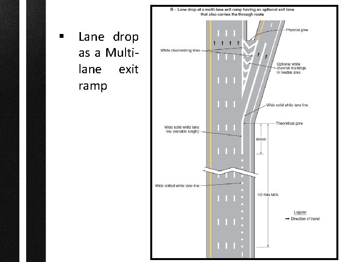§ Lane drop as a Multilane exit ramp 