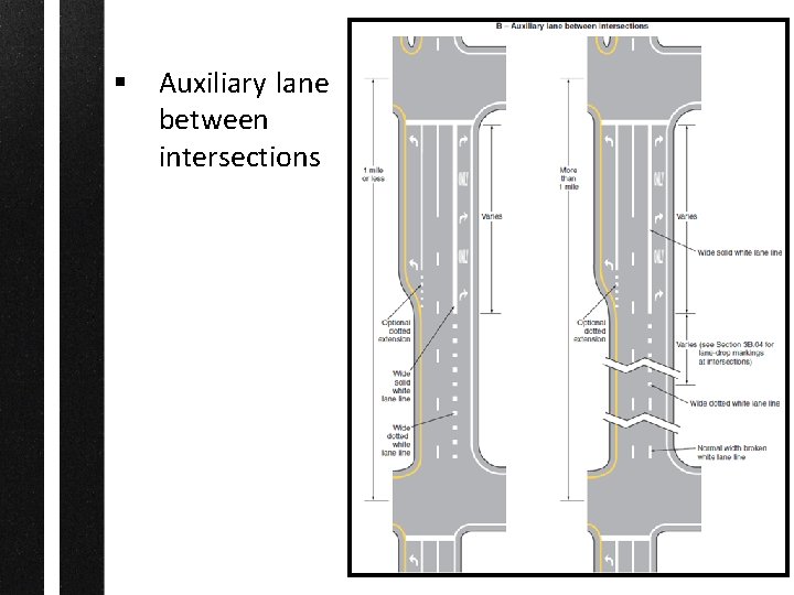 § Auxiliary lane between intersections 