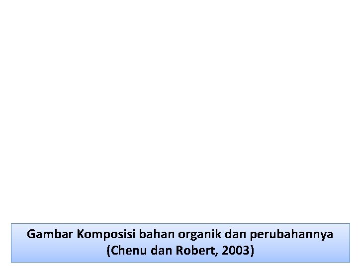 Gambar Komposisi bahan organik dan perubahannya (Chenu dan Robert, 2003) 