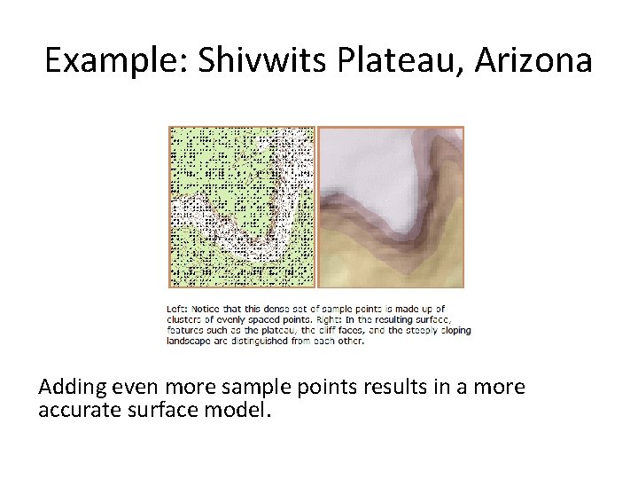 Example: Shivwits Plateau, Arizona Adding even more sample points results in a more accurate Example: Shivwits Plateau, Arizona Adding even more sample points results in a more accurate