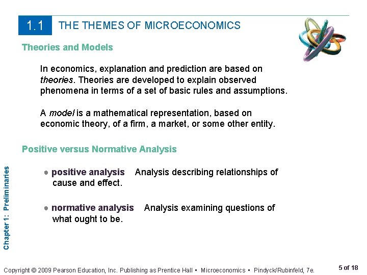 1. 1 THEMES OF MICROECONOMICS Theories and Models In economics, explanation and prediction are