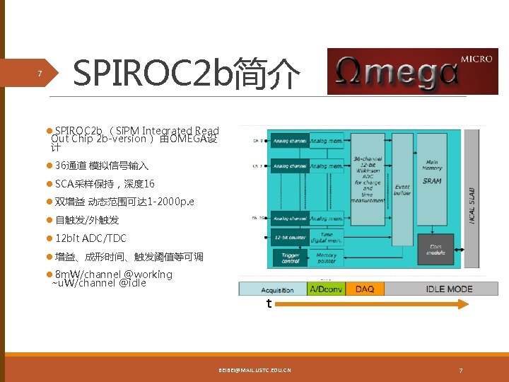 7 SPIROC 2 b简介 l SPIROC 2 b （Si. PM Integrated Read Out Chip