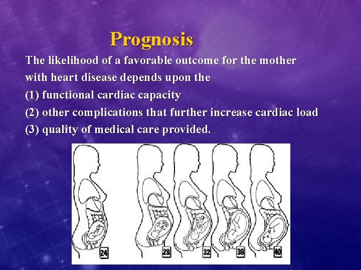 Prognosis The likelihood of a favorable outcome for the mother with heart disease depends