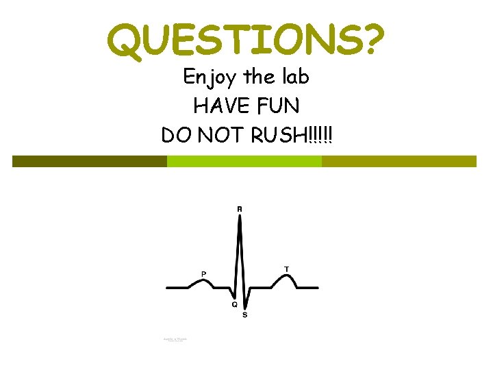 QUESTIONS? Enjoy the lab HAVE FUN DO NOT RUSH!!!!! 
