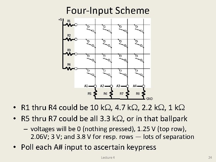 Four-Input Scheme +5 R 1 R 2 R 3 R 4 A 1 R