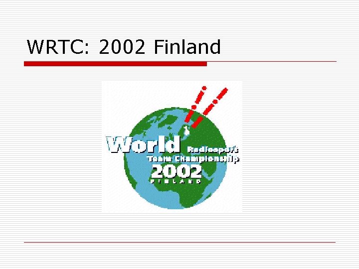 WRTC: 2002 Finland 