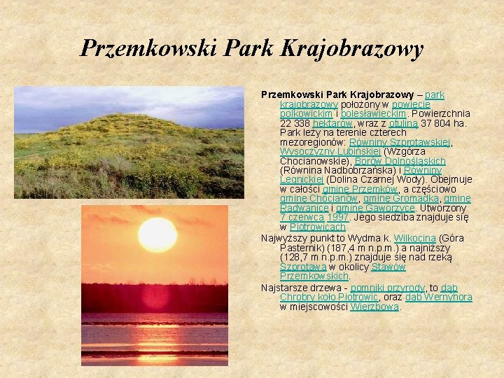 Przemkowski Park Krajobrazowy – park krajobrazowy położony w powiecie polkowickim i bolesławieckim. Powierzchnia 22