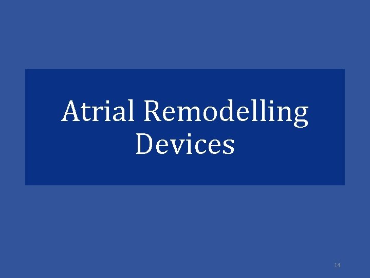 Atrial Remodelling Devices 14 
