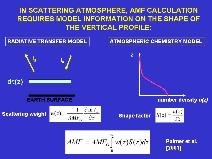 IN SCATTERING ATMOSPHERE, AMF CALCULATION REQUIRES MODEL INFORMATION ON THE SHAPE OF THE VERTICAL
