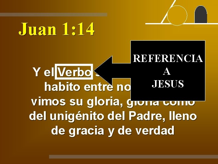 Juan 1: 14 REFERENCIA A y Y el Verbo se hizo carne, JESUS habito