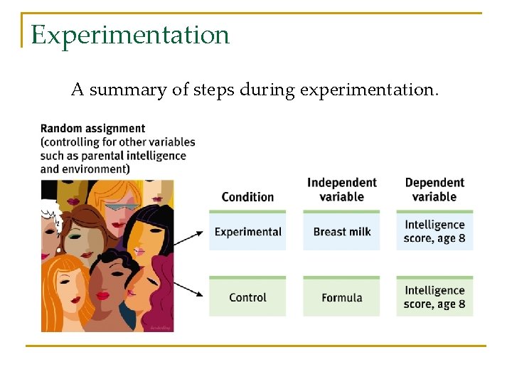 Experimentation A summary of steps during experimentation. 