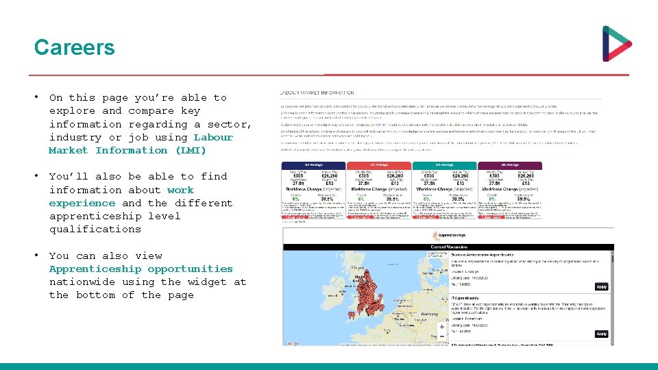 Careers • On this page you’re able to explore and compare key information regarding