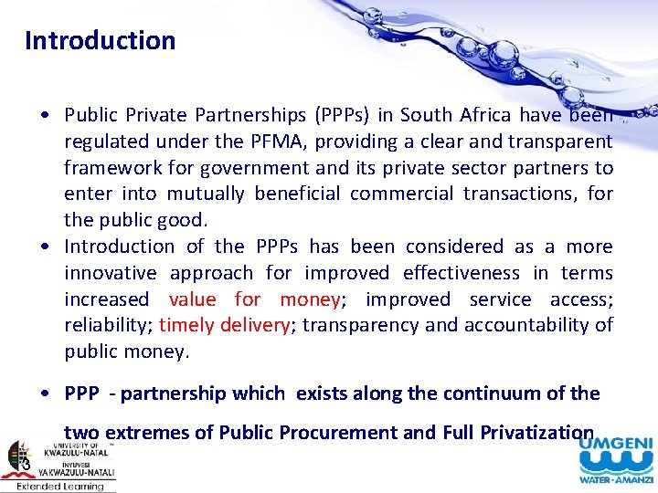 BASICS OF PUBLIC PRIVATE PARTNERSHIPS Page Contents 1