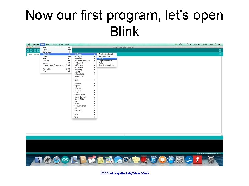 Now our first program, let's open Blink www. assignmentpoint. com 