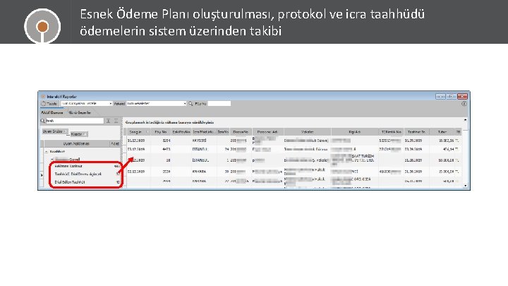 Esnek Ödeme Planı oluşturulması, protokol ve icra taahhüdü ödemelerin sistem üzerinden takibi 