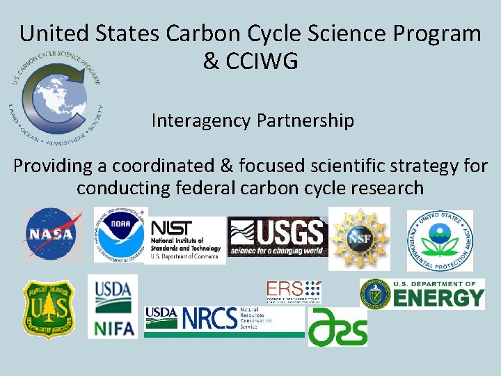 United States Carbon Cycle Science Program & CCIWG Interagency Partnership Providing a coordinated &