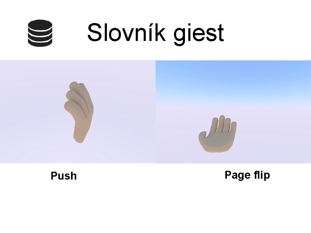 Slovník giest Push Page flip 