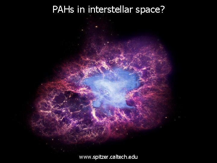PAHs in interstellar space? www. spitzer. caltech. edu 