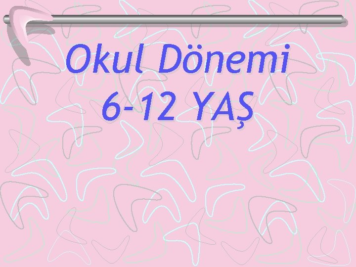 Okul Dönemi 6 -12 YAŞ 