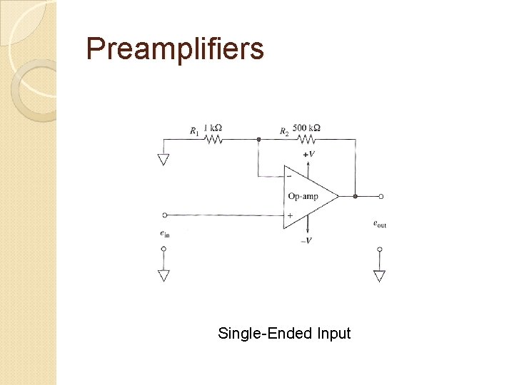 Preamplifiers Single-Ended Input 