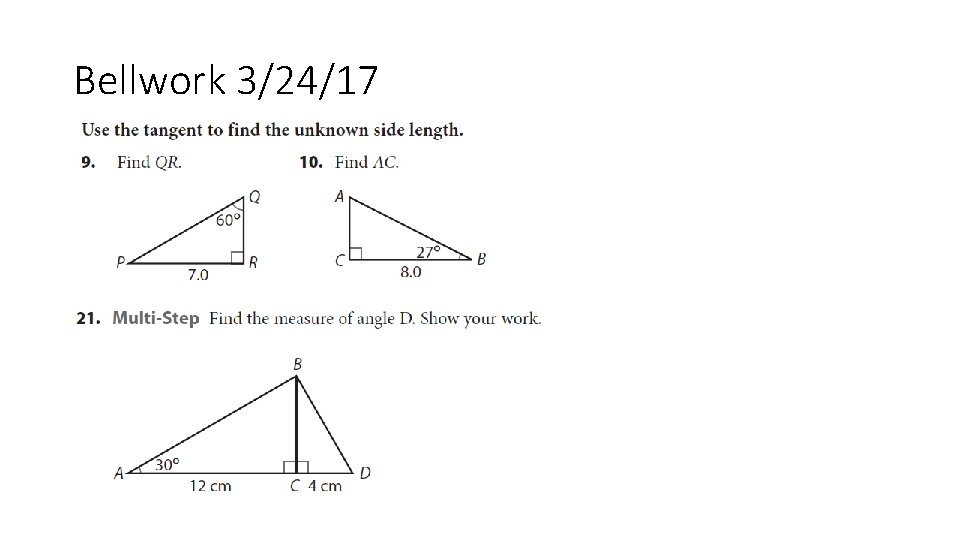 Bellwork 3/24/17 