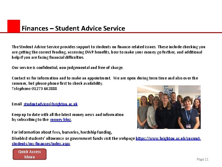 Finances – Student Advice Service The Student Advice Service provides support to students on
