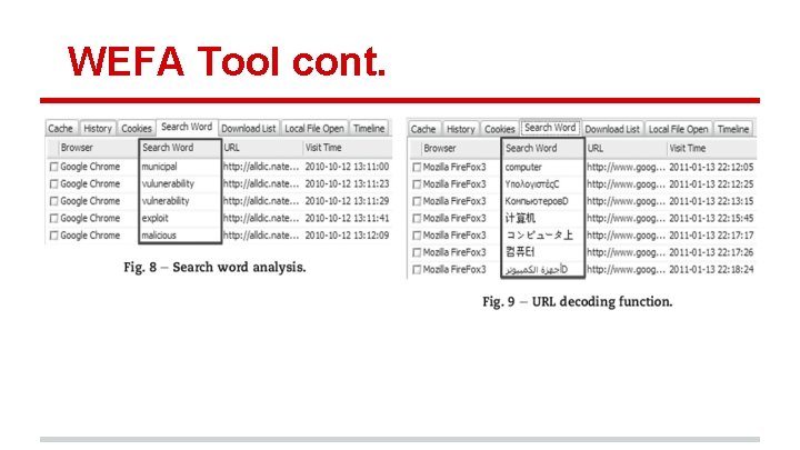 WEFA Tool cont. 