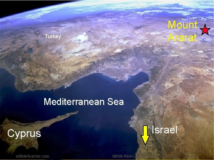 Turkey Mount Ararat Mediterranean Sea Cyprus Israel 