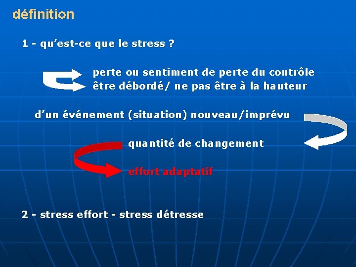 définition 1 - qu’est-ce que le stress ? perte ou sentiment de perte du