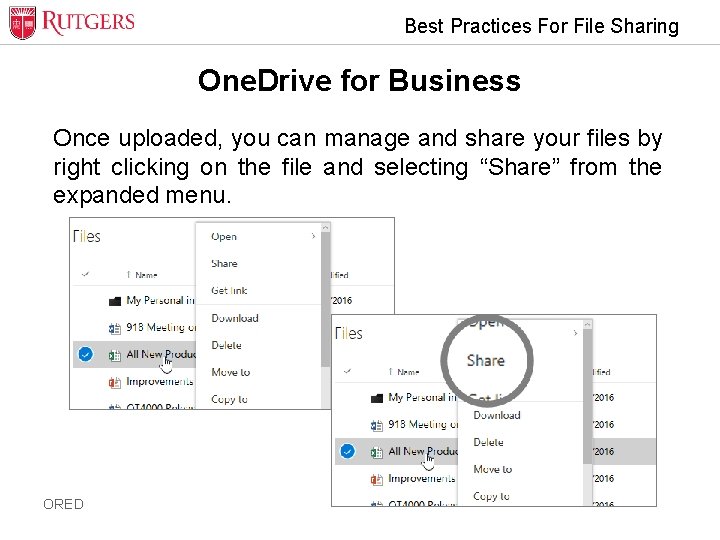 Best Practices For File Sharing One. Drive for Business Once uploaded, you can manage