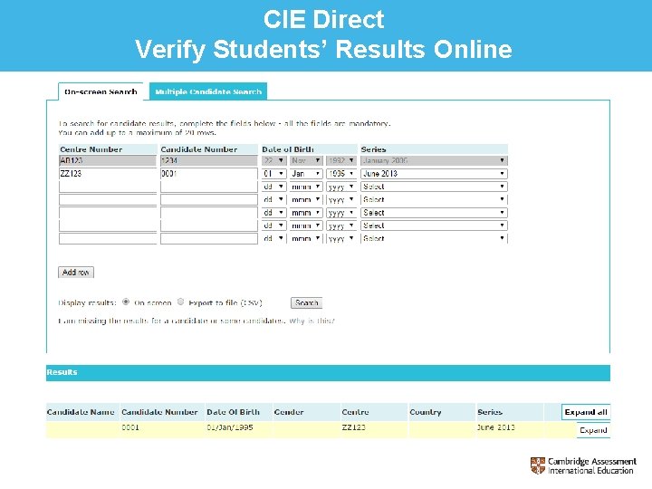 CIE Direct Verify Students’ Results Online 