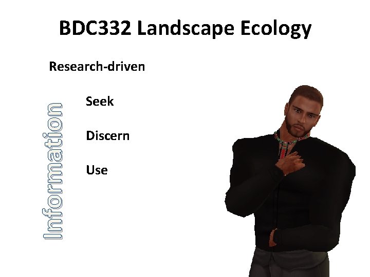 BDC 332 Landscape Ecology Information Research-driven Seek Discern Use 
