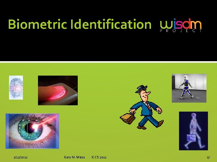 Biometric Identification 1/11/2012 Gary M. Weiss ICCS 2012 17 