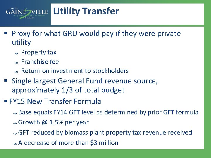 Utility Transfer § Proxy for what GRU would pay if they were private utility