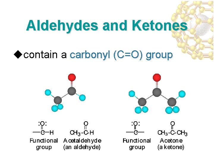 Aldehydes and Ketones ucontain a carbonyl (C=O) group 