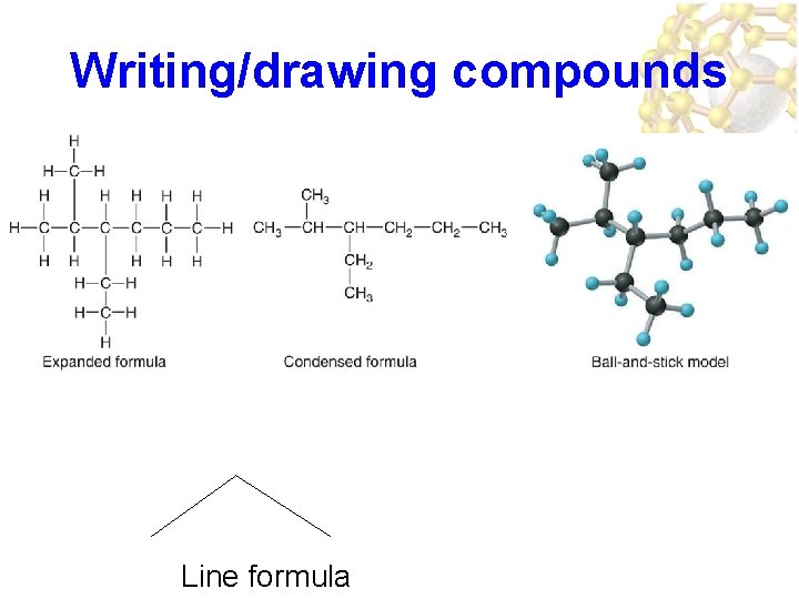 Writing/drawing compounds Line formula 