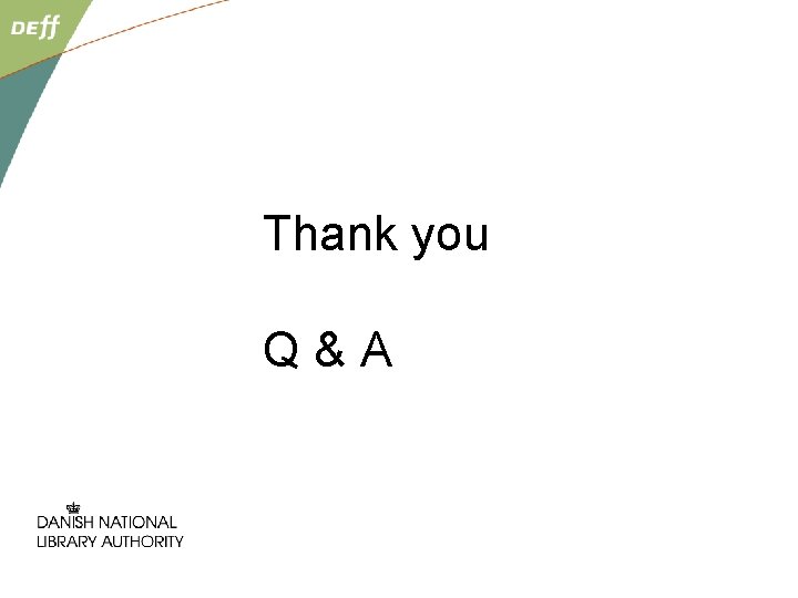 Thank you Q&A 