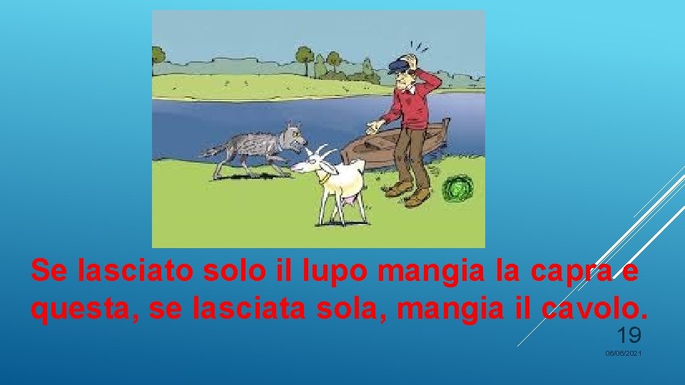 Se lasciato solo il lupo mangia la capra e questa, se lasciata sola, mangia