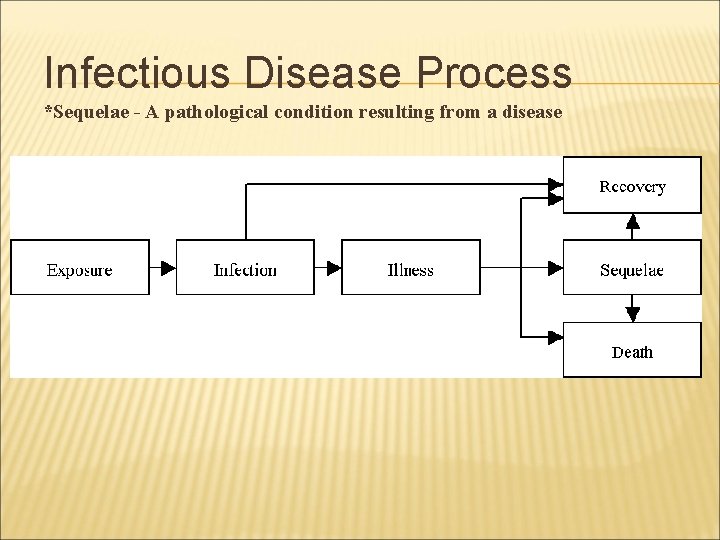 Infectious Disease Process *Sequelae - A pathological condition resulting from a disease 