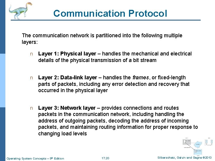 Communication Protocol The communication network is partitioned into the following multiple layers: n Layer