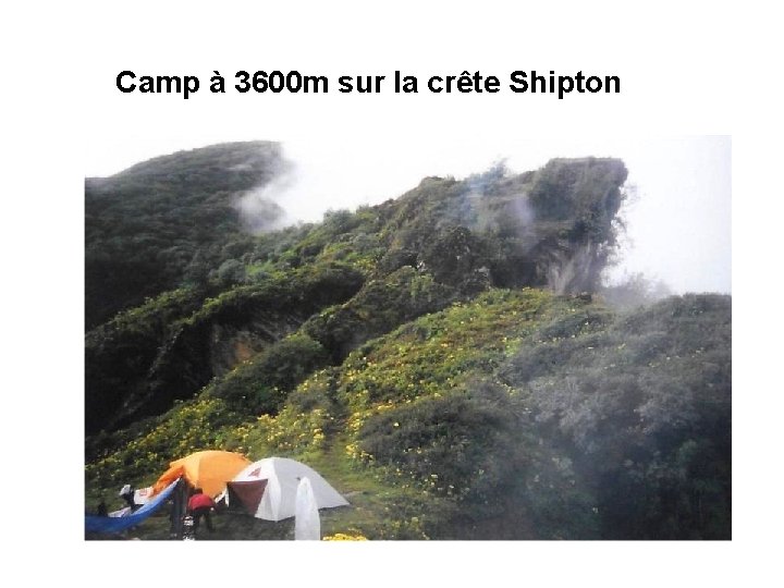 Camp à 3600 m sur la crête Shipton 