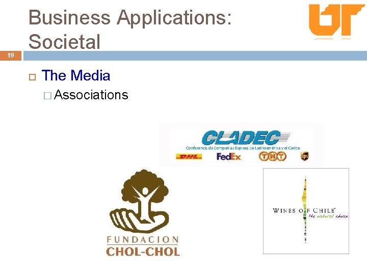 19 Business Applications: Societal The Media � Associations 
