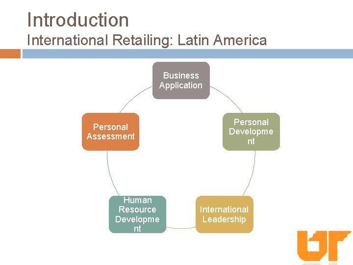 Introduction International Retailing: Latin America Business Application Personal Assessment Human Resource Developme nt Personal