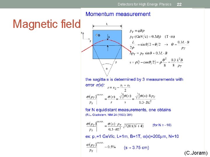 Detectors for High Energy Physics 22 Magnetic fields (C. Joram) 