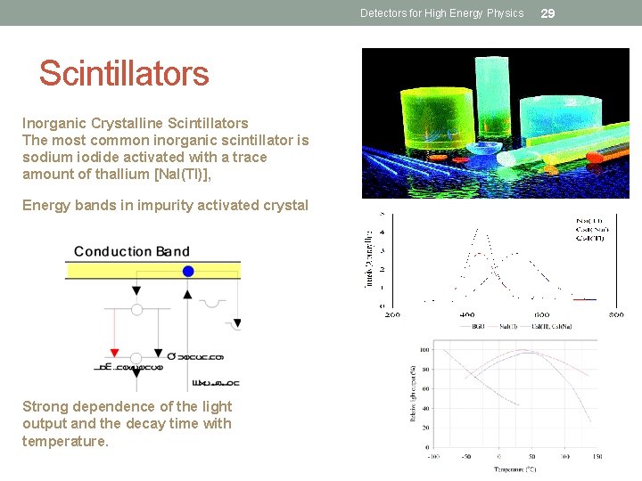 Detectors for High Energy Physics Scintillators Inorganic Crystalline Scintillators The most common inorganic scintillator