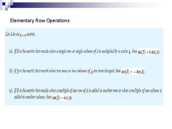 Elementary Row Operations 