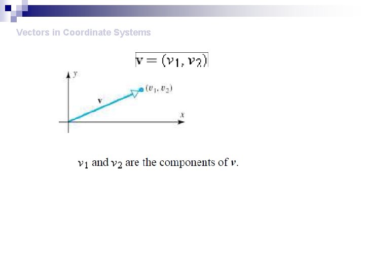 Vectors in Coordinate Systems 